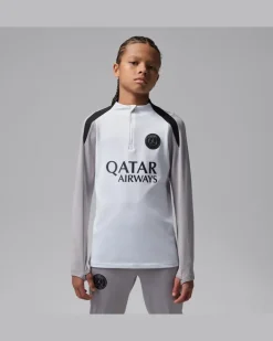Paris Saint-Germain Strike Night Edition Dri-FIT Fußball-Drill-Strickoberteil für ältere Kinder - Weiß