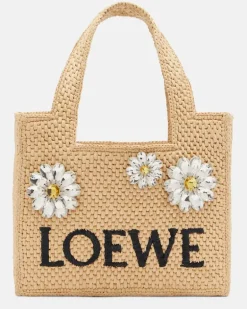 Paula's Ibiza Henkeltasche aus Raffiabast mit Kristallen Beige