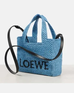 Paula's Ibiza Henkeltasche Mini aus Raffiabast Blau