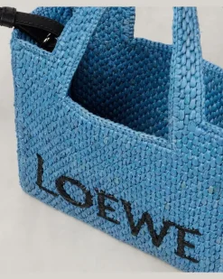 Paula's Ibiza Henkeltasche Mini aus Raffiabast Blau