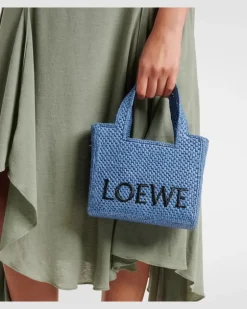 Paula's Ibiza Henkeltasche Mini aus Raffiabast Blau