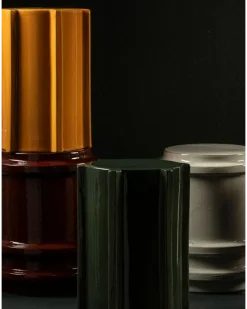 Pawn Beistelltisch aus glasiertem Steingut - Gelb