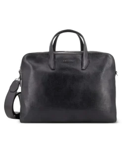 pebbled-leather laptop bag - Schwarz