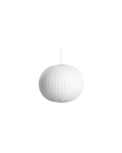 Pendelleuchte Nelson - Weiß - Leinen Polymer - Designer George Nelson