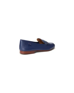 Pennyloafer aus Narbenleder Blue