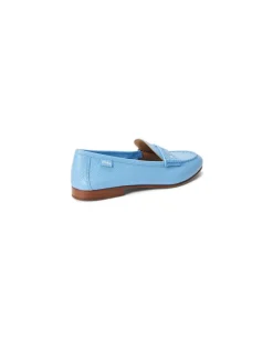 Pennyloafer aus Narbenleder Blue