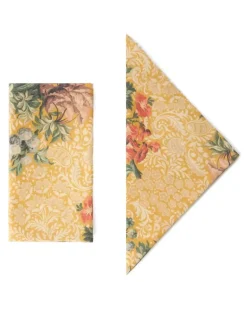 Peonia Servietten aus Leinen (4er-Set) - Gelb