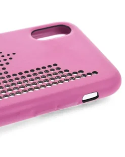 Perforierte iPhone X-Hülle mit Logo-Print - Rosa