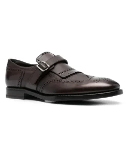 Perforierte Monk-Schuhe - Braun