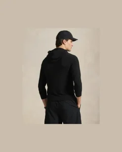 Performance-Kapuzenshirt aus Waffelpiqué Black