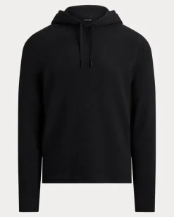 Performance-Kapuzenshirt aus Waffelpiqué Black