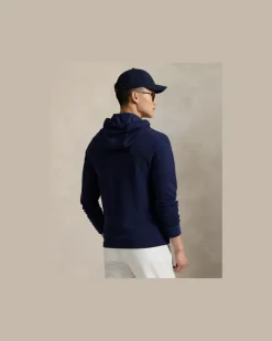 Performance-Kapuzenshirt aus Waffelpiqué Blue