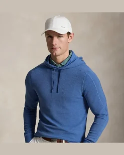 Performance-Kapuzenshirt aus Waffelpiqué Blue