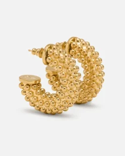 Perlenohrringe aus Messing in Gold Gelb Unisex