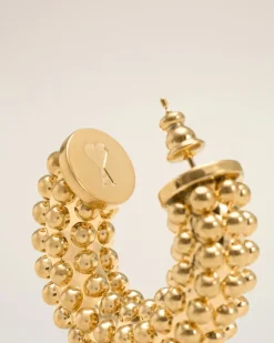 Perlenohrringe aus Messing in Gold Gelb Unisex