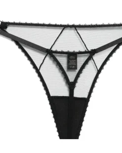 Perle Tanga mit G-Zierkette - Schwarz