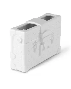 Petite Malle Vase aus Porzellan White