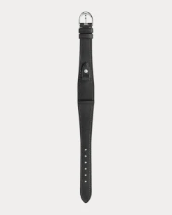 Petite-Stirrup-Armband aus Kalbsleder Black