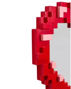 Pixel-Spiegel in Herzform - Rot