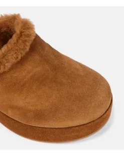 Plateau-Clogs Lyss 55 aus Veloursleder Braun