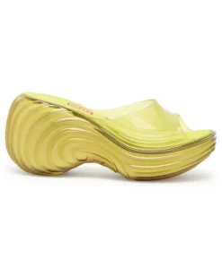 Plateau-Pantolette aus Melflex - Sandalen - Damen - Gelb