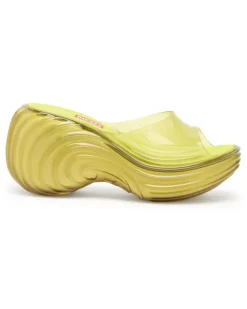 Plateau-Pantolette aus Melflex - Sandalen - Damen - Gelb