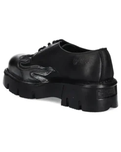 Plateau-Schuhe mit Flammendetail - Schwarz