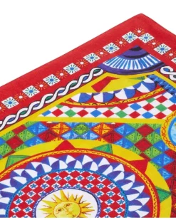 Platzset und Serviette mit Carretto-Print - Rot