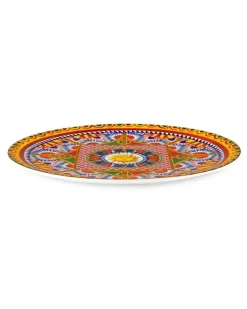 Platzteller mit Carretto-Print - Gelb