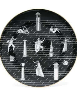 Platzteller mit Print (33cm) - Schwarz