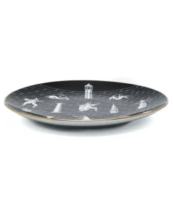 Platzteller mit Print (33cm) - Schwarz