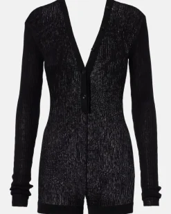 Playsuit aus Baumwolle Schwarz