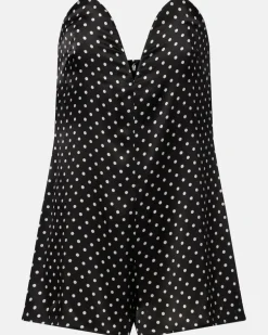 Playsuit aus Seide Schwarz