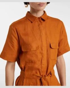 Playsuit Genereux aus Leinen Braun