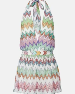 Playsuit Zigzag aus Häkelstrick Multicolor