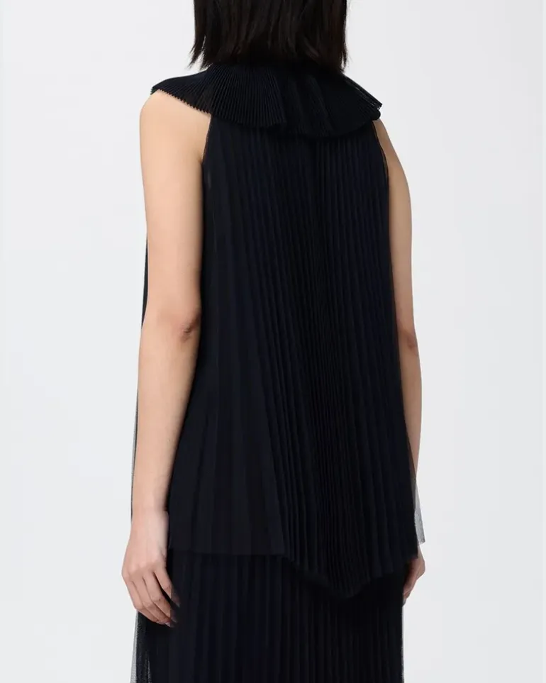 Plissiertes Tüllkleid Blau