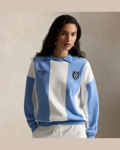 Polo-Fleecepullover Wimbledon mit Wappen Blue