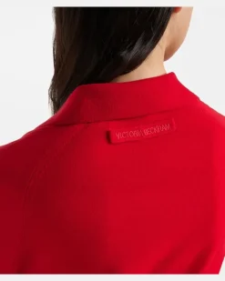 Polohemd aus Wolle Rot