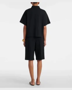 Polohemd Cassandre aus Piqué Schwarz