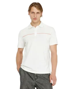 Polohemd mit kontrastierenden Paspeln - Polohemden - Herren - Weiss