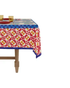 Positano Tischdecke mit Blumenprint - Rot
