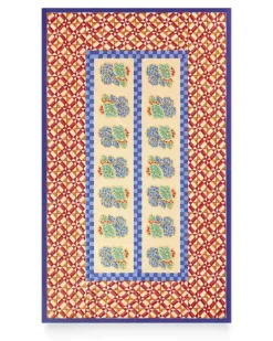 Positano Tischdecke mit Blumenprint - Rot