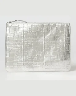 Pouch aus geprägtem Leder Silber