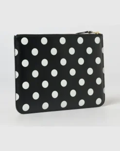 Pouch aus gepunktetem Leder Schwarz