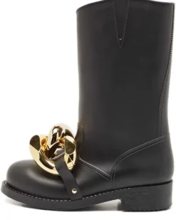 Pre-owned Gummistiefel mit Kette - Schwarz