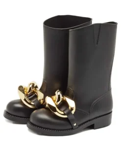 Pre-owned Gummistiefel mit Kette - Schwarz