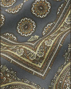 Printed Mulberry Silk-Twill Pocket Square Black