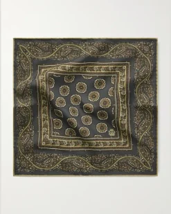Printed Mulberry Silk-Twill Pocket Square Black