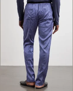Printed Silk-Blend Satin Pyjama Trousers Purple