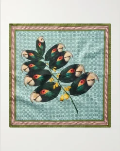 Printed Silk Pocket Square Blue